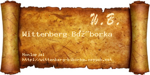 Wittenberg Bíborka névjegykártya