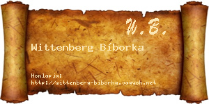 Wittenberg Bíborka névjegykártya